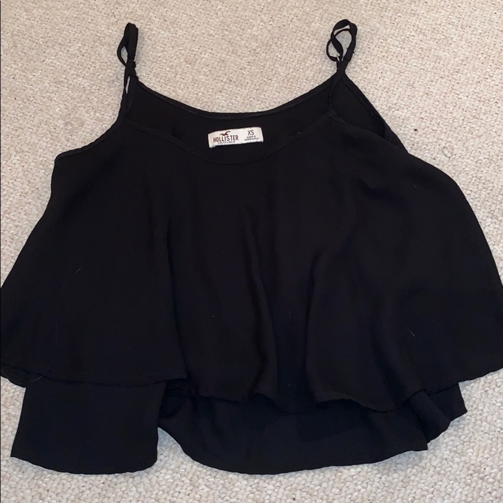 Black Chiffon Tank Top Hollister
